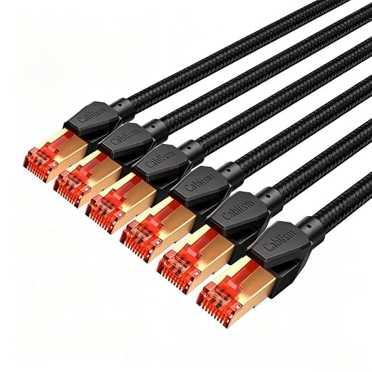 Cat 8 Ethernet Cable 2FT-6Pack Short, Heavy Duty High Speed LAN Network Cable by Unknown