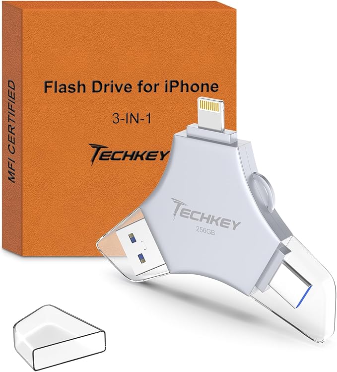 MFi Certified USB 3.0 Flash Drive 256GB by Techkey