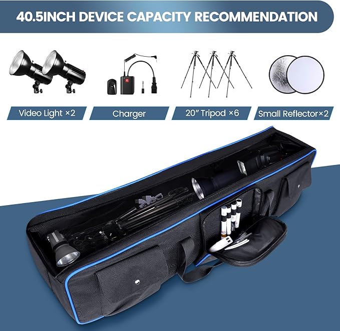 YOREPEK Tripod Carrying Case Bag 40.5", Resistant Light Stand Bag - Image 3