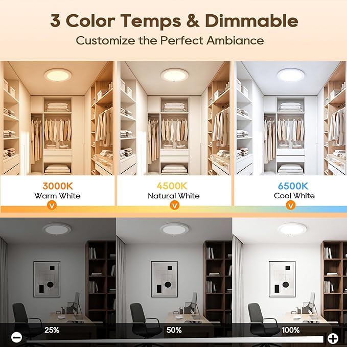 Rechargeable Motion Sensor Ceiling Light, 8000mAh Battery Operated Ceiling - Image 6
