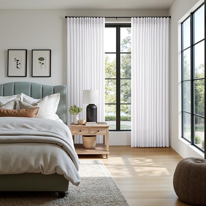 Memory Trained Pinch Pleated Curtains 102 Inches Long, Viral Linen Pinch Pleat - Image 2