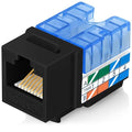 Everest 90° Angled RJ45 Cat5e Keystone Jacks 10-Pack in Black by EverestMediaSolutions