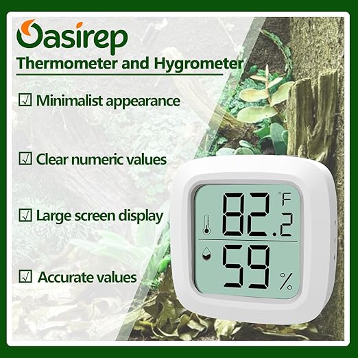 2-Pack Reptile Thermometer and Hygrometer – LCD Digital Temp & Humidity Monitor - Image 3