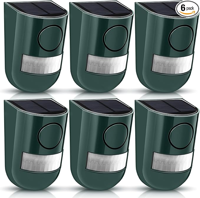 Qualirey Solar Sound and Light Alarm Motion Sensor 129db Outdoor Security Siren by Acomfortablehomestartshere