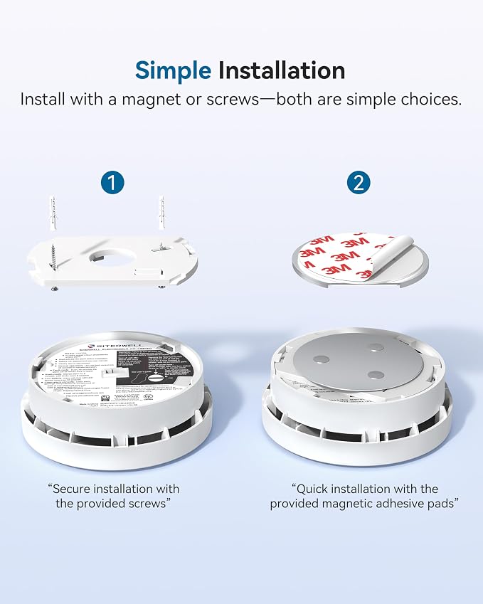 SITERWELL Smoke Detector, Smoke Alarm 10 Year Battery - Image 6