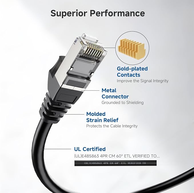 Cable Matters 10Gbps 5-Pack Snagless Shielded Cat 6A Ethernet Cable - 14ft - Image 4