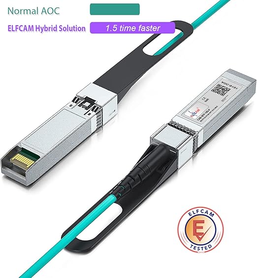 Elfcam® - 8m/26.24ft Fiber Optic Cable OM3 SFP+ to SFP+ AOC 10Gbps, Compatible - Image 3