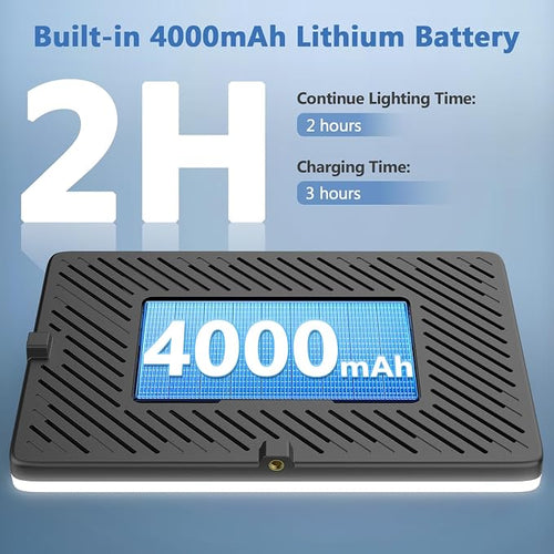 2 Pack Led Video Light Kit, 4000mAh Rechargeable Lithium Battery, Light Panel - Image 2
