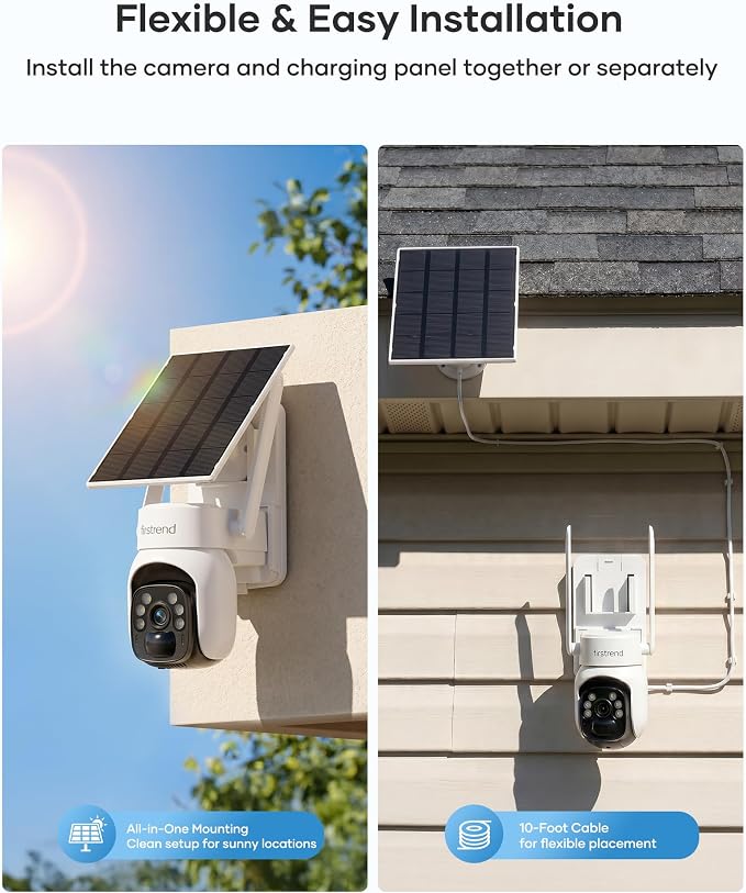 firstrend Solar Security Cameras Wireless Outdoor, No Monthly Fee, Human Auto - Image 9