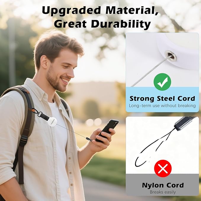 MoKo Anti-theft Phone Tether, Phone Lanyard Retractable Steel Line Cellphone - Image 2