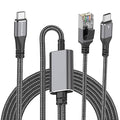 USB C to Ethernet Cable with Charging 10 Feet, USB-C Male 100W PD & Gigabit LAN by DUTEVOLNS