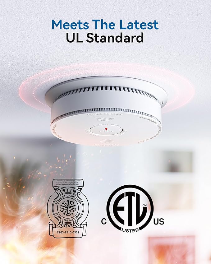 SITERWELL Hardwired Smoke Detector Carbon Monoxide Detector 10 Year Battery - Image 2