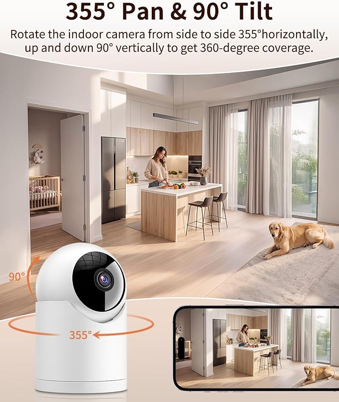  Indoor Cameras for Home Security, Auto tracking, 5G&2.4G WiFi Security - Image 4