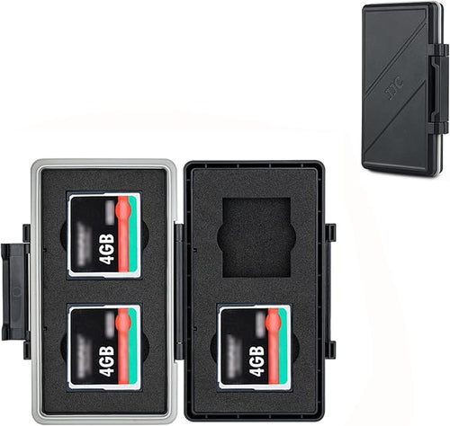 4 Slots CF Card Holder, Water-Resistance Anti-Shock Compact Flash Card Case by JJC
