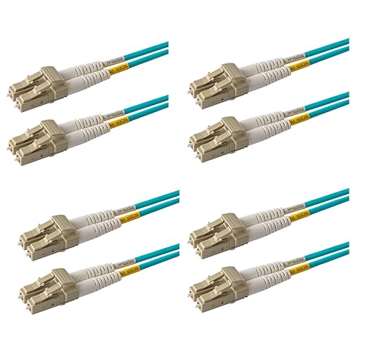 SpeedyFiberTX 4-Pack 2 Meter Multimode 10G OM3 50/125 Fiber Optic Patch Cable by SpeedyFiberTX