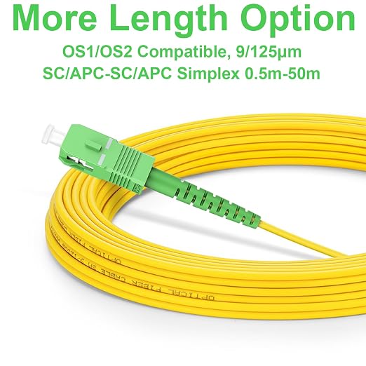 FLYPROFiber- 10m/33ft SC/APC to SC/APC Optic Fiber Cable, OS2 Single Mode Fiber - Image 3