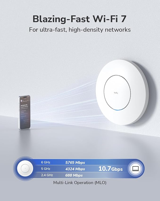 Cudy BE11000 Tri-Band Wi-Fi 7 Wireless Access Point, WiFi AP, 1 x 10GB SFP+ Port - Image 3