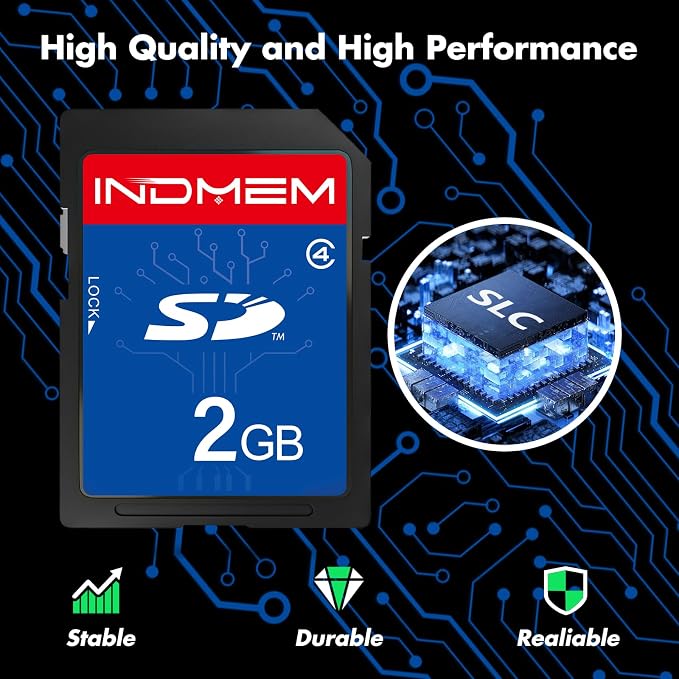 INDMEM SD Card 2GB Class 4 Flash Memory Card 2G SLC Stanard Secure Digital Cards - Image 2
