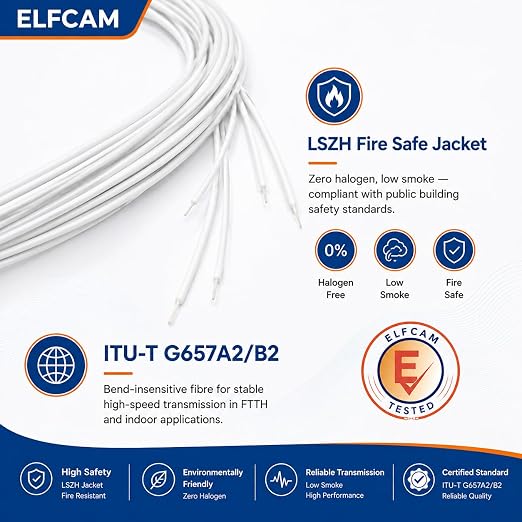 Elfcam® - Fiber Optic Pigtail 12 Fibres Singlemode Simplex LC/UPC 9/125um OS2 - Image 3