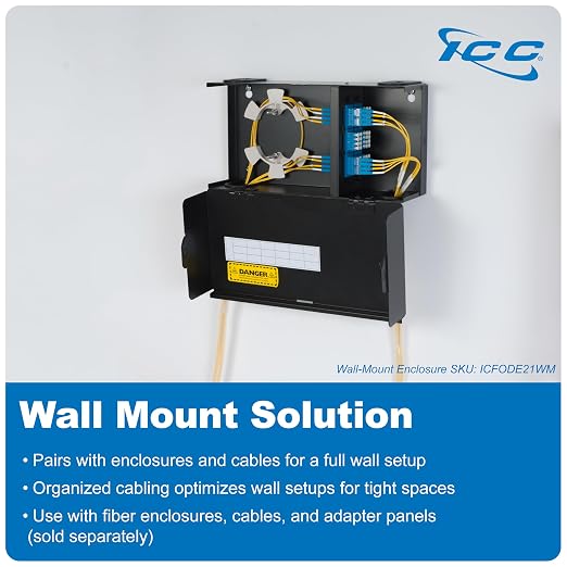 ICC SC-SC Fiber Optic Adapter Panel, LGX Compatible, 12 Fibers, Push Fasteners - Image 9