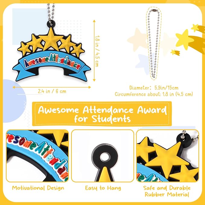 100 Pcs Awesome Attendance Silicone Tags - Image 2