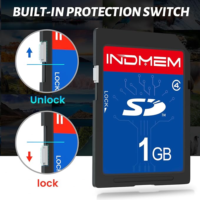 INDMEM SD Card 1GB, 6 Packs Class 4 1GB Flash Memory Card MLC Standard Secure - Image 2