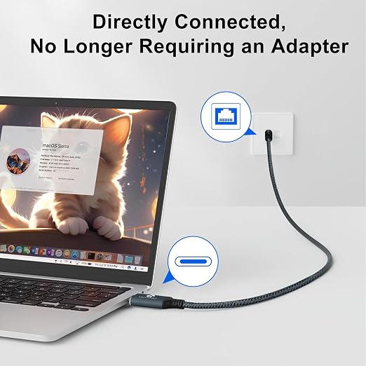 USB C to Ethernet Cable 15FT, Type C to RJ45 Gigabit LAN Network Cord, Directly - Image 4