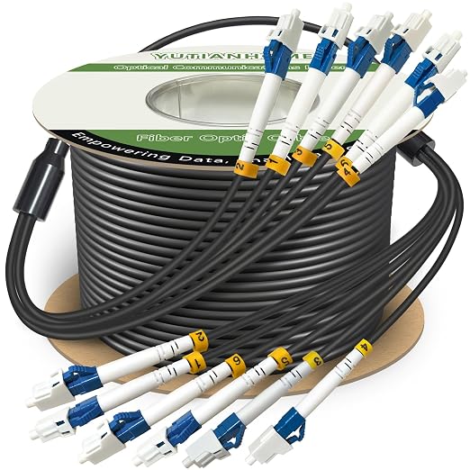 75 Meters 6 Core Industrial TPU LC to LC Outdoor Armored Fiber Optic Cable by YUTIANHOME