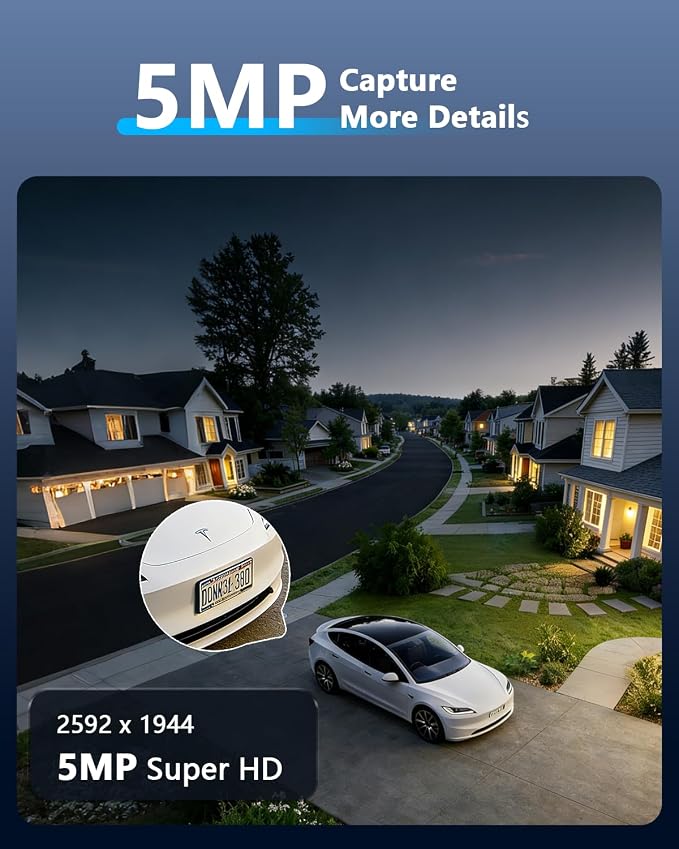5MP Wired Security Camera System Outdoor, 8CH DVR - Image 3