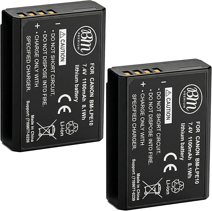 BM Premium 2-Pack of LP-E10 Batteries by BMPremium