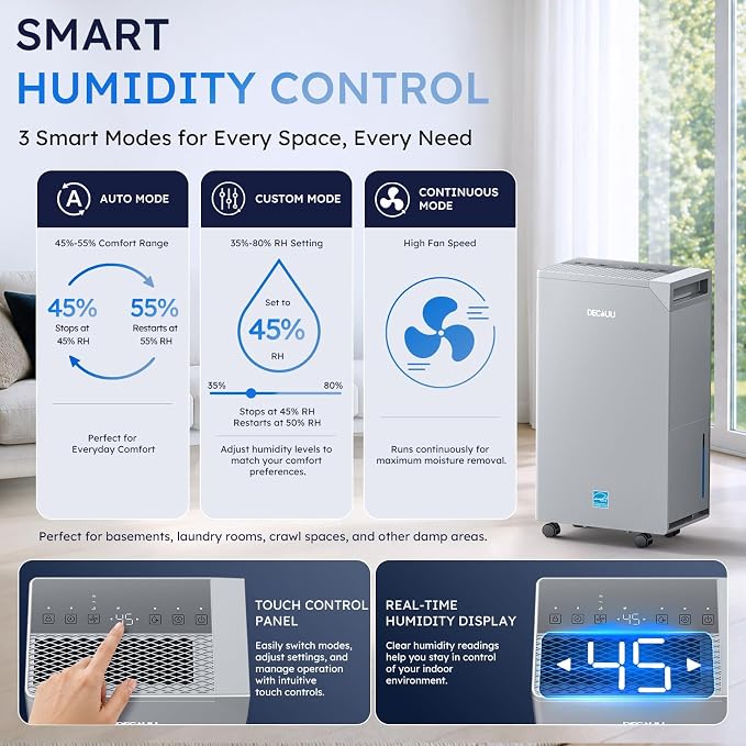 5000 Sq.Ft Dehumidifier with Pump, ENERGY STAR Most Efficient 2024, Max 100 - Image 7