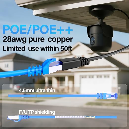 Cat6A Ethernet Cable Shielded 10Gbps 3 ft, Slim Shielded Ethernet Cable Cat 6 - Image 6