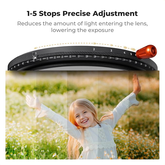 K&F CONCEPT 55mm Black Diffusion Mist Effect 1/4 & Variable ND2-32 & Circular - Image 5