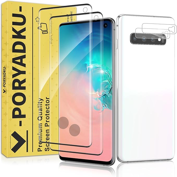 2+2 Pack for Samsung Galaxy S10 Screen Protector and Camera Protectors by JavoYion