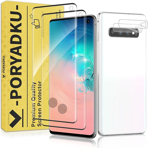 2+2 Pack for Samsung Galaxy S10 Screen Protector and Camera Protectors by JavoYion