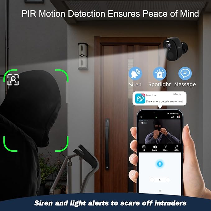 Rraycom 2Pack 5G/2.4G WiFi Security Cameras Wireless Outdoor, 2K Battery - Image 4