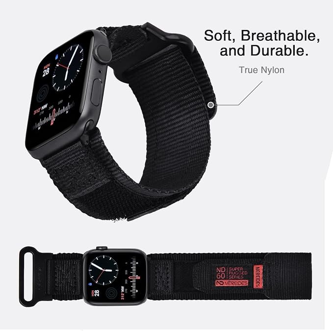 Nereides Compatible with Apple Watch Band Ultra 3/2/1, Nylon Sports Strap with - Image 6