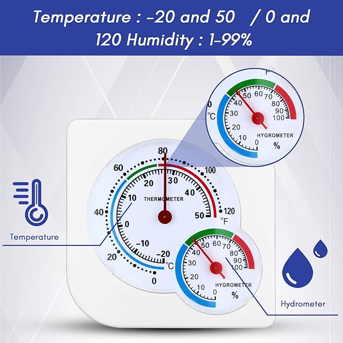 Kathfly 4 Pcs Indoor Thermometer and Humidity Gauge Indoor Mini Thermometer - Image 3