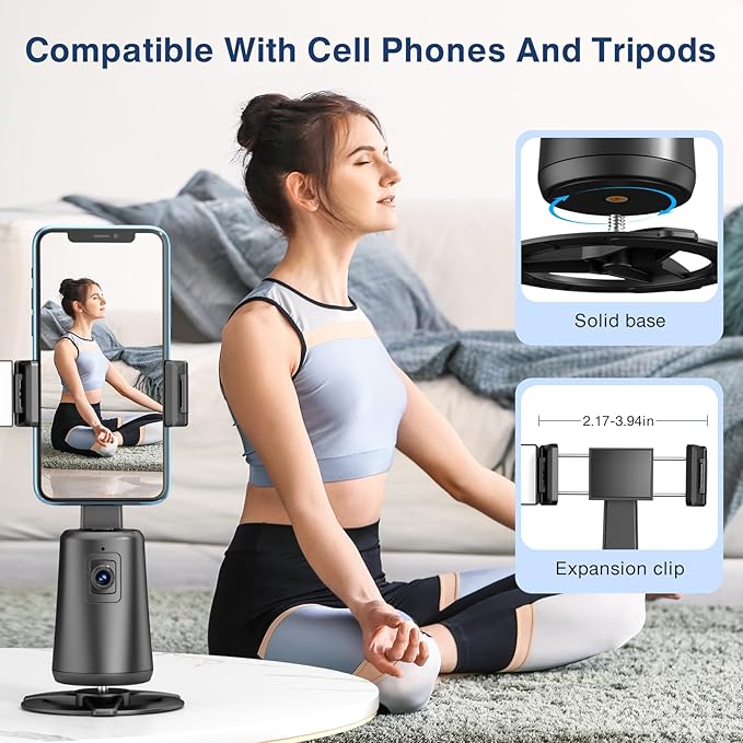 360° Auto Face Tracking Tripod for Phones, Gesture Control & Remote, Smart - Image 5