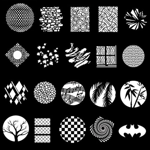 20Pcs Round Gobos Kit for Optical Snoot, 66mm/2.6in Metal Plate Patterns for - Image 2