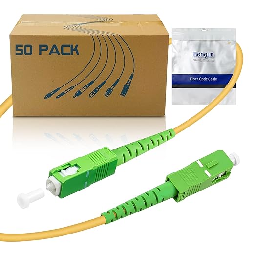 50Pack - 30m SC/APC to SC/APC Fiber Optic Internet Cable, Single Mode Patch by Bangun