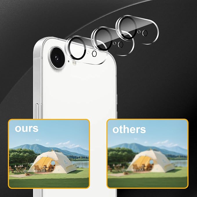 3 Pack Camera Lens Protector for iPhone 16e / iPhone 17e, Tempered Glass - Image 6