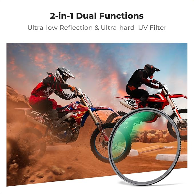K&F CONCEPT 67mm Shockproof & Ultra Low Reflectivity MCUV Lens Protection Filter - Image 2