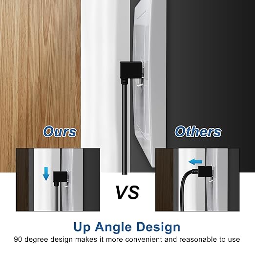 Ultra Thin Cat 6 Ethernet Cable 90° Downward Angle 3.3 Feet, Flexible & Slim - Image 6
