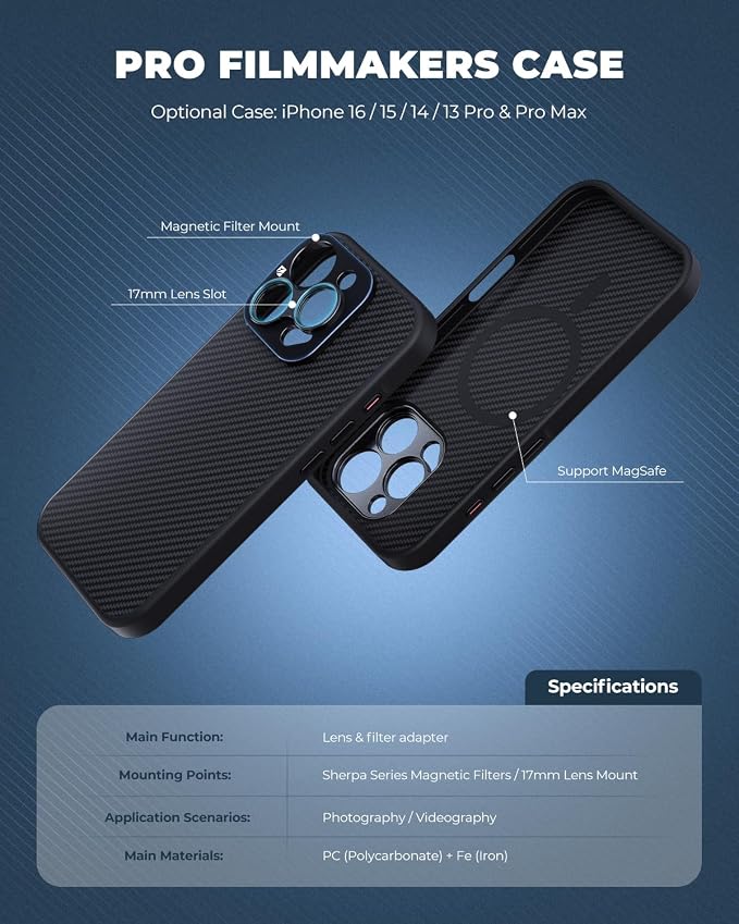 FREEWELL Pro Filmmaker Case for iPhone 15 Pro - 17mm Lens Slot & Magnetic - Image 5