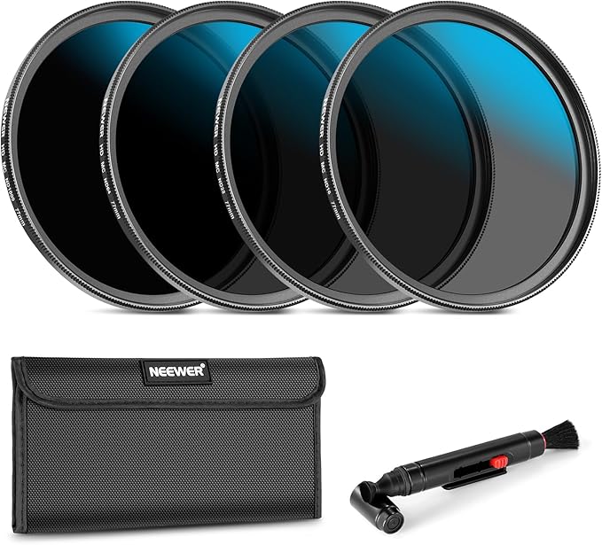 Neewer 77mm ND Lens Filter Set, ND16/ND32/ND64/ND1000, Lens Cleaning Pen by Neewer
