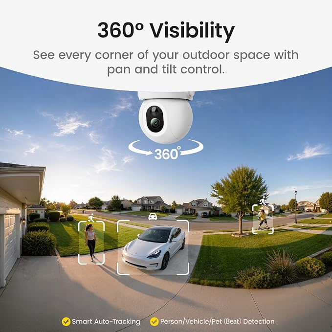 aosu SolarCam D1 Max, 4K Solar Security Cameras Outdoor Wireless, 360° Pan & - Image 5