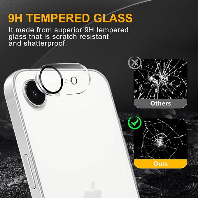 3 Pack Camera Lens Protector for iPhone 17e, Tempered Glass, Anti-Fingerprint - Image 7