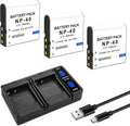 3-Pack NP-40 Battery, USB Dual-Channel Charger Compatible by DFTIM