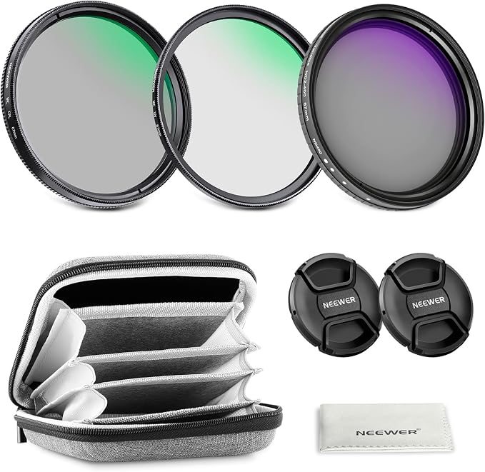 NEEWER 67mm Variable ND + CPL + UV Filter Kit by Neewer